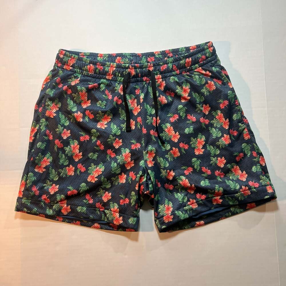 Bearbottom Clothing Men's Floral Mesh Shorts Size M 5.5" Inseam